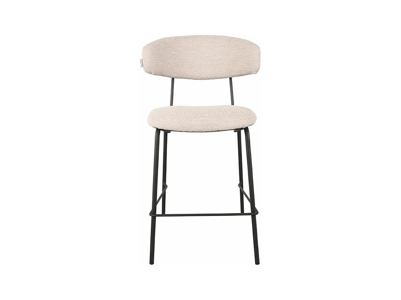 Tabouret de bar Zack - Naturel - Teddy - 53x57x95cm - lot de 2
