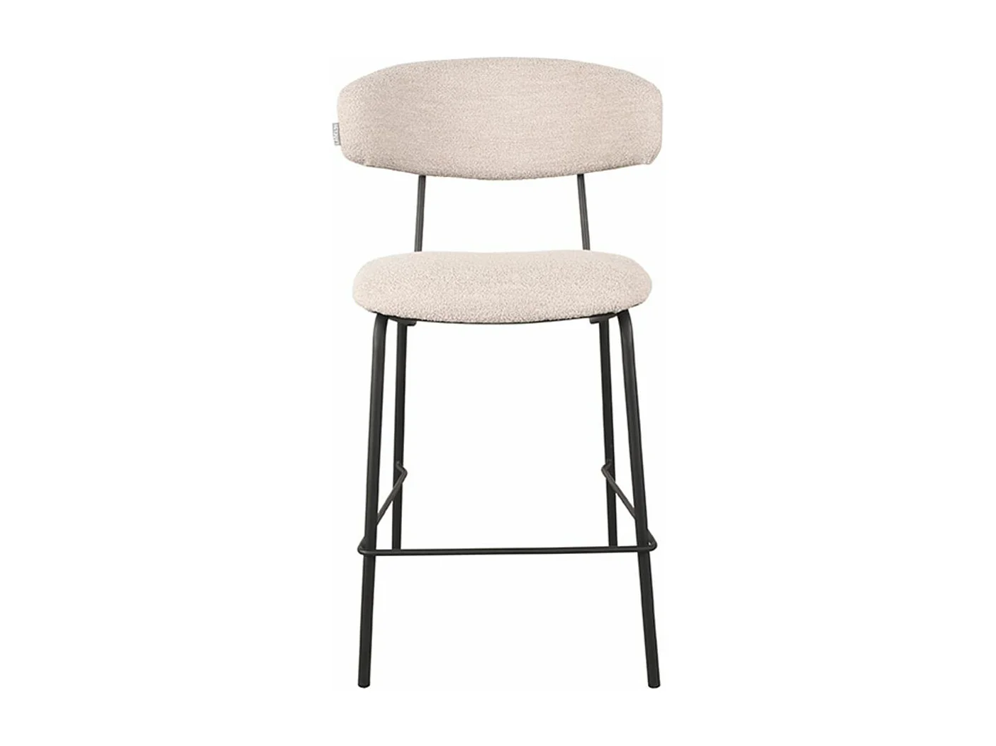Tabouret de bar Zack - Naturel - Teddy - 53x57x95cm - lot de 2