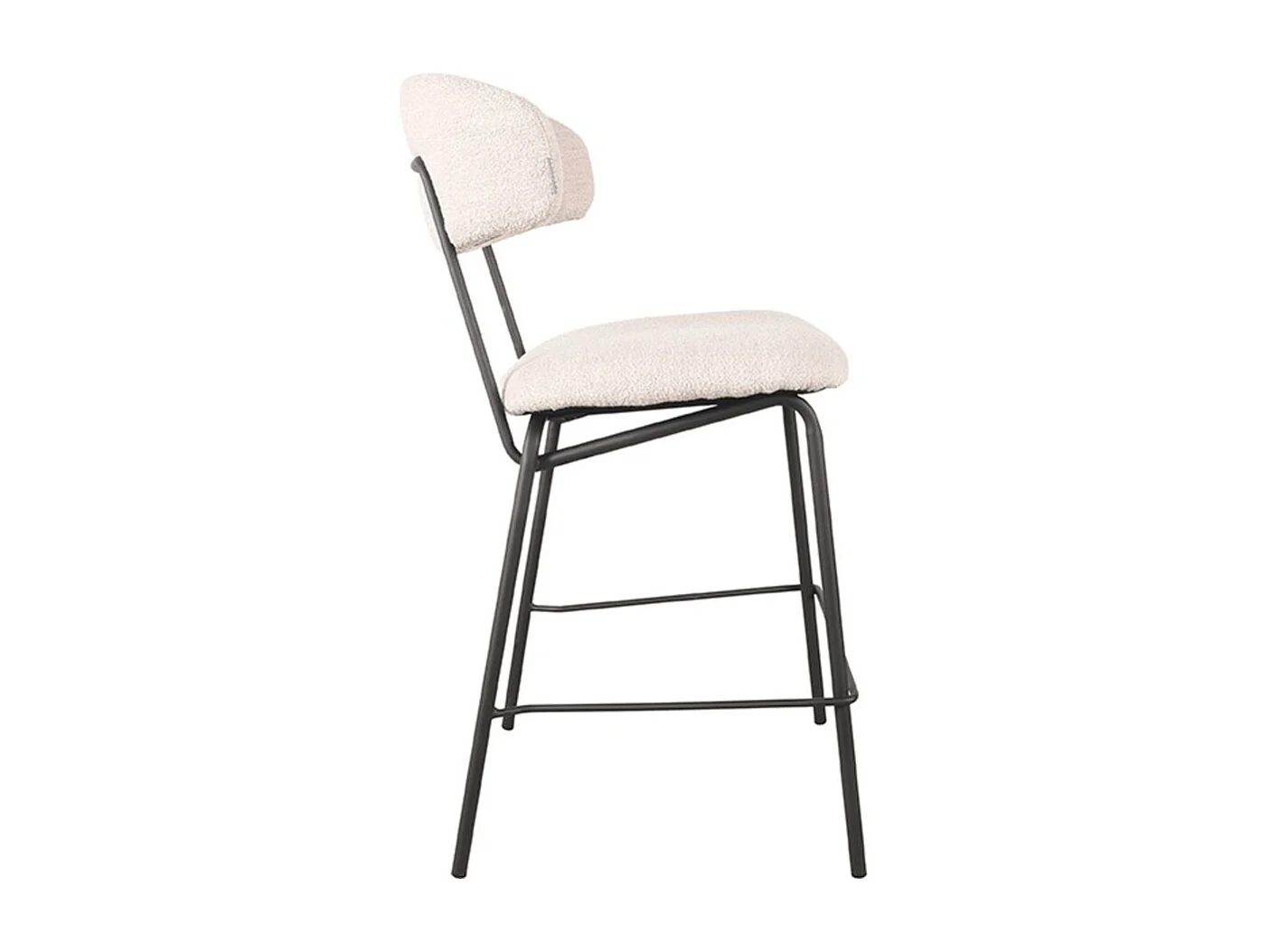 Tabouret de bar Zack - Naturel - Teddy - 53x57x95cm - lot de 2