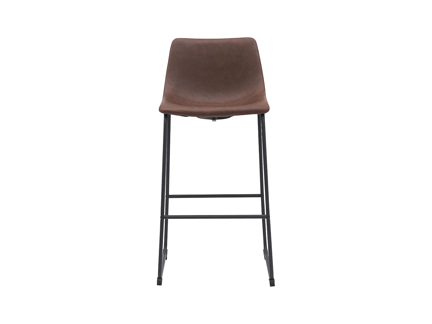 Taburete de bar Risto - Marrón - Cuero PU - Altura del asiento 75 - Juego de 2