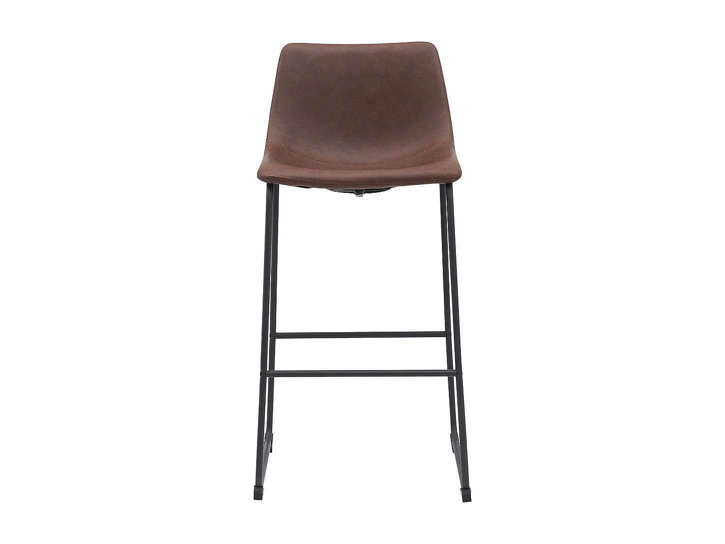 Tabouret de bar Risto - Marron - Cuir PU - Hauteur d'assise 75 - Lot de 2