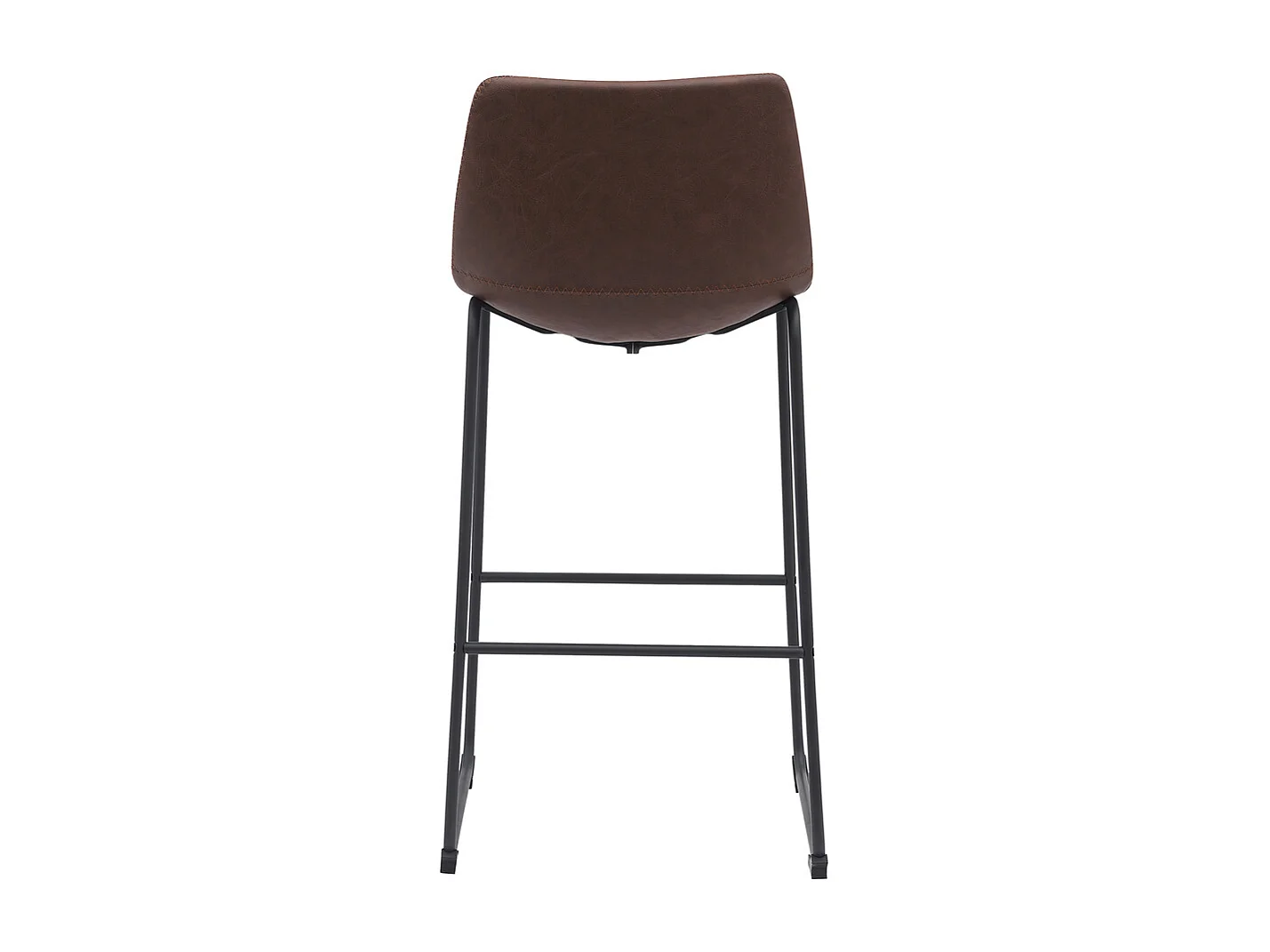 Tabouret de bar Risto - Marron - Cuir PU - Hauteur d'assise 75 - Lot de 2