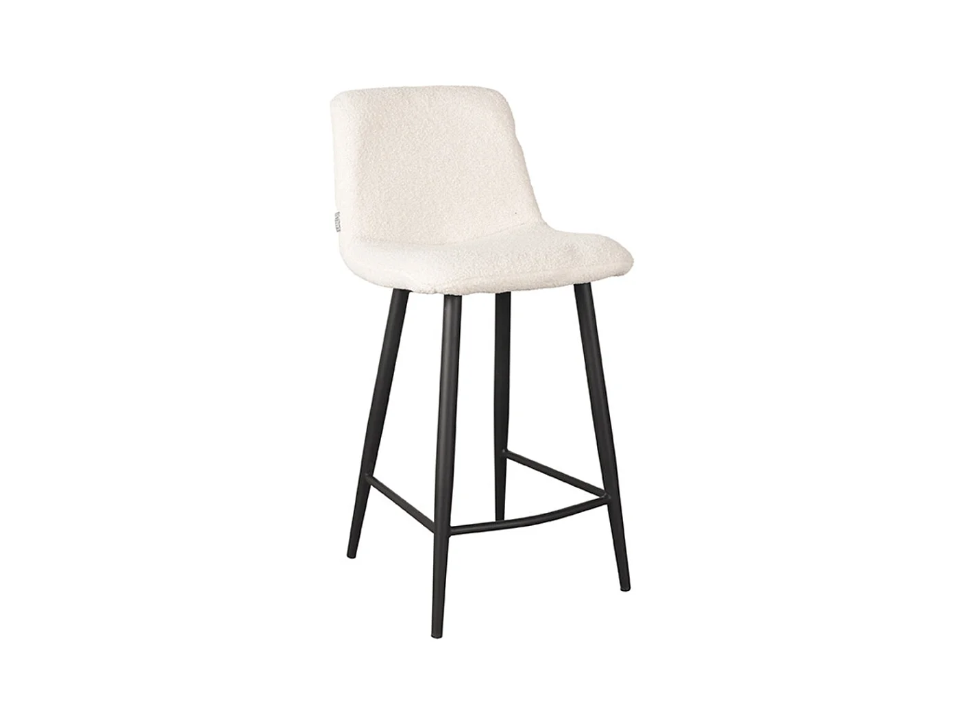 Tabouret de bar Jep - 45x48x94cm - Ivoire Teddy - lot de 2