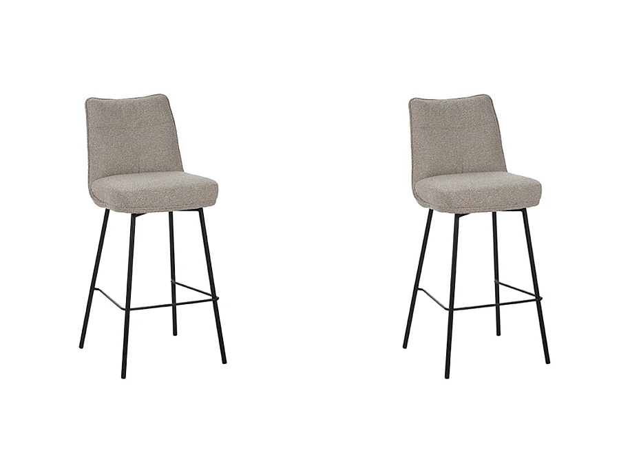 Tabouret de bar Lennon - Naturel - Boucle - lot de 2