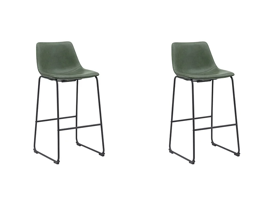 Tabouret de bar Risto - Hunter - Cuir PU - Hauteur d'assise 75 - Lot de 2
