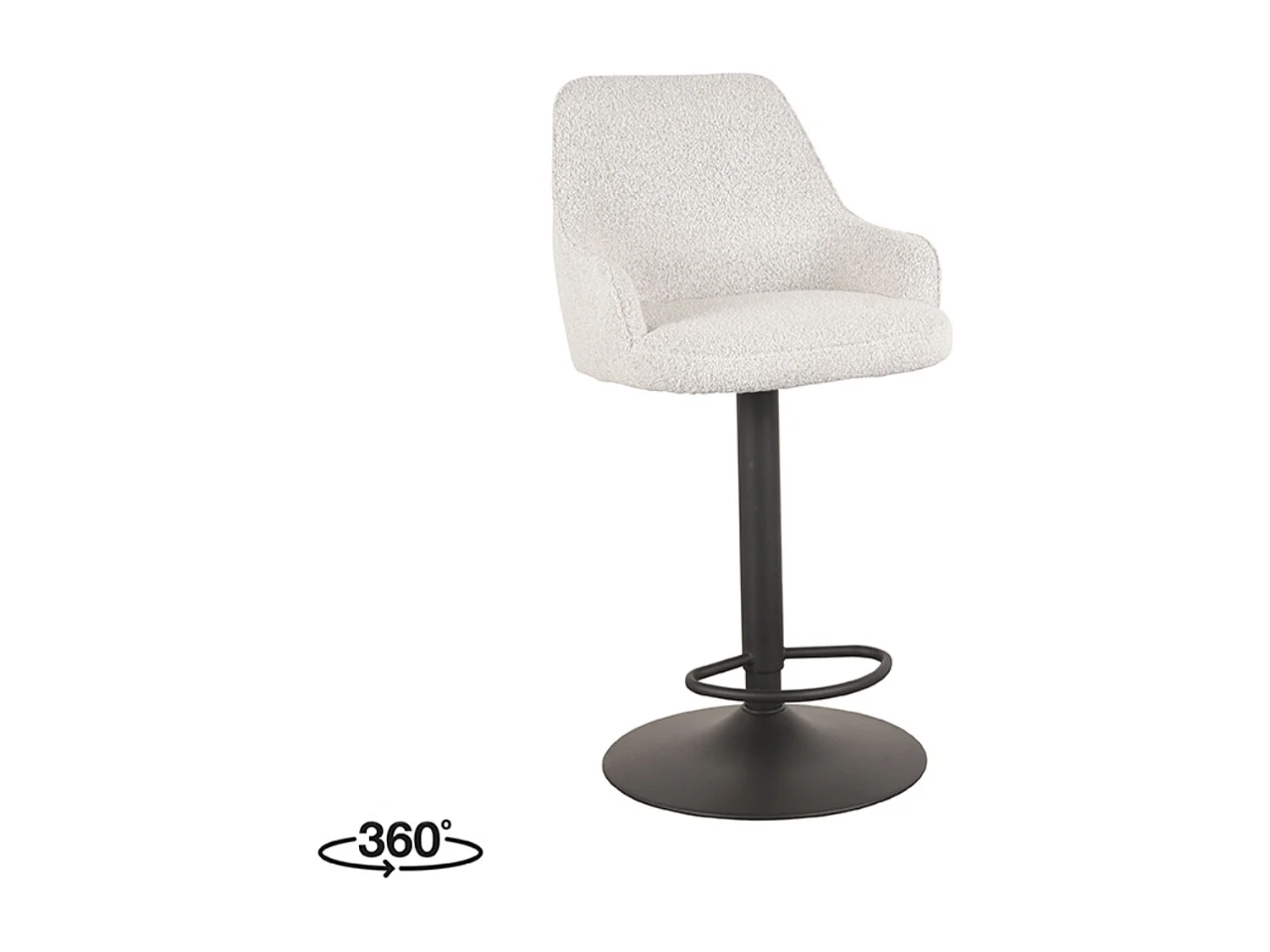 Tabouret de bar Fender - Blanc - Boucle - 42 x 40 cm - lot de 2