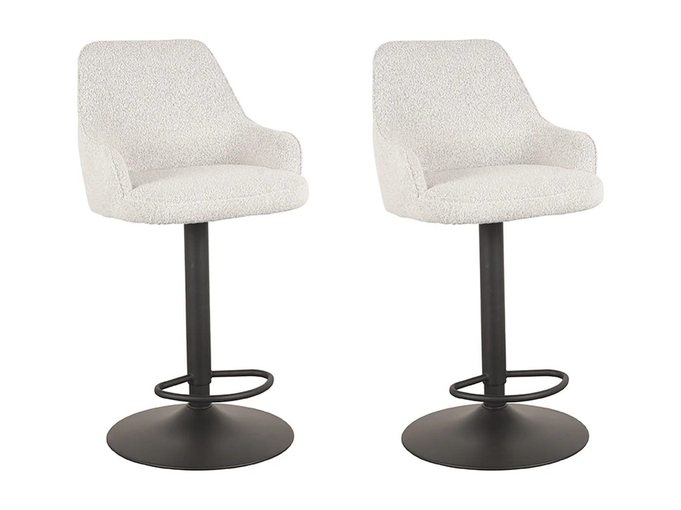 Tabouret de bar Fender - Blanc - Boucle - 42 x 40 cm - lot de 2