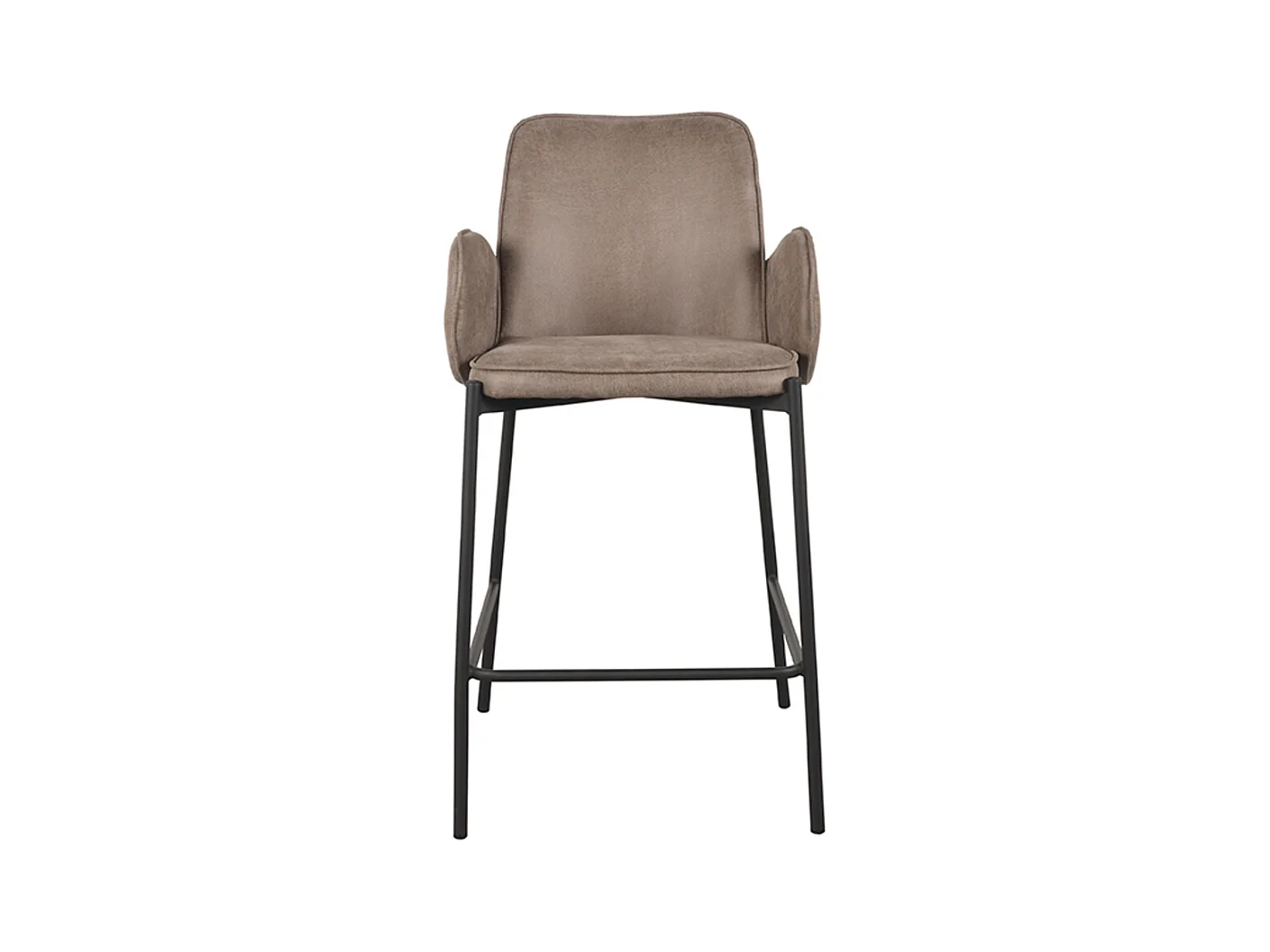Tabouret de bar Joni - Taupe - Micro Suede - Hauteur d'assise 65 cm - lot de 2