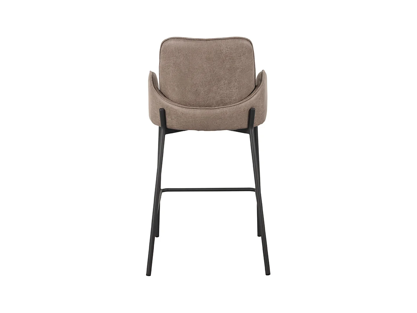 Tabouret de bar Joni - Taupe - Micro Suede - Hauteur d'assise 65 cm - lot de 2