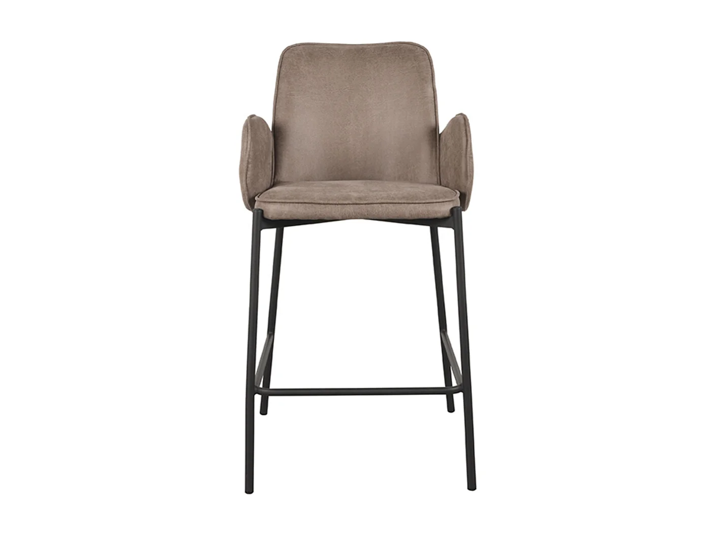Tabouret de bar Joni - Taupe - Micro Suede - Hauteur d'assise 65 cm - lot de 2
