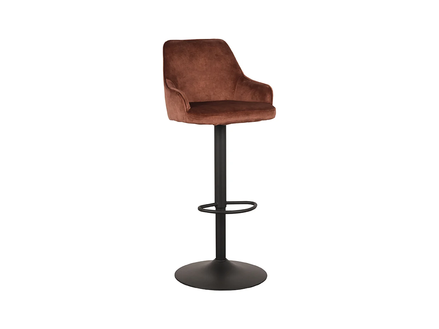 Tabouret de bar Fender - Rouille - Velours - 42 x 40 cm - lot de 2