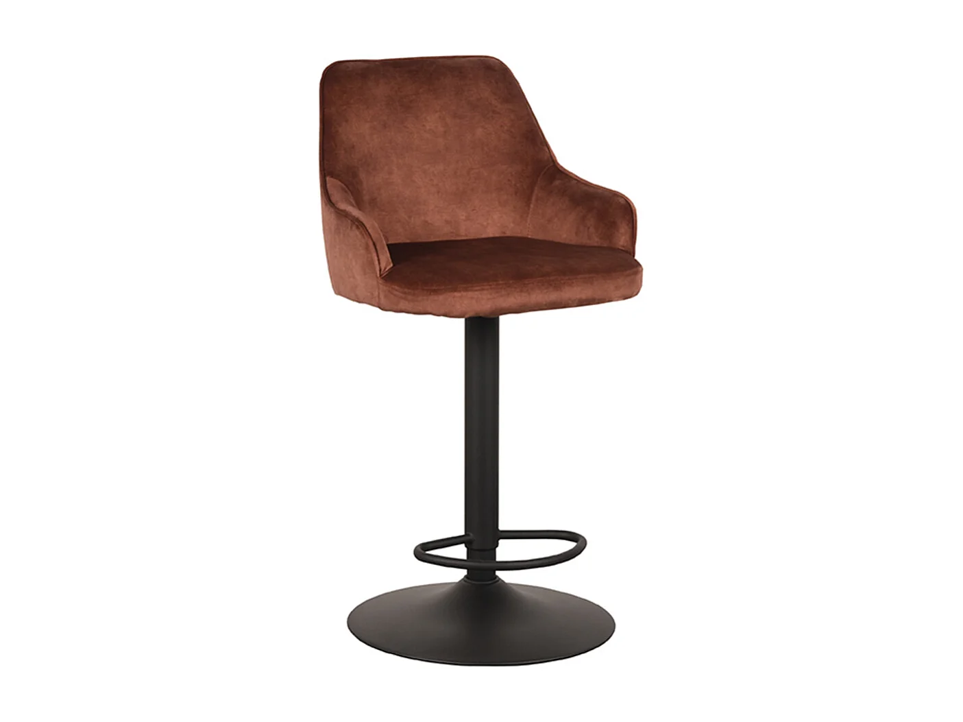 Tabouret de bar Fender - Rouille - Velours - 42 x 40 cm - lot de 2