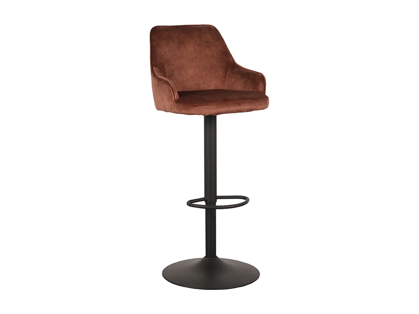 Tabouret de bar Fender - Rouille - Velours - 42 x 40 cm - lot de 2