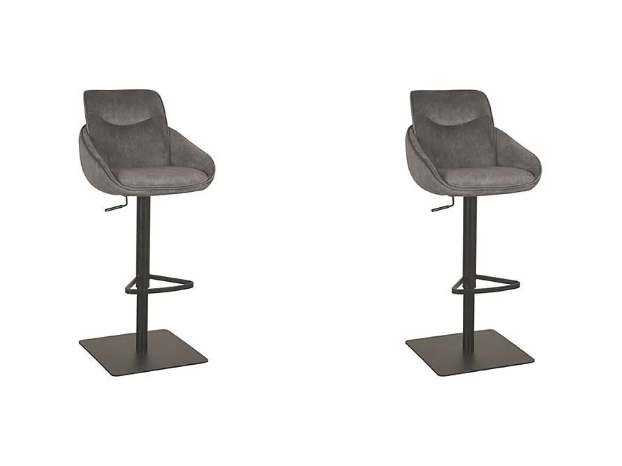 Tabouret de bar Beauty - Anthracite - Cosmo - 58,5x52x88 cm - lot de 2