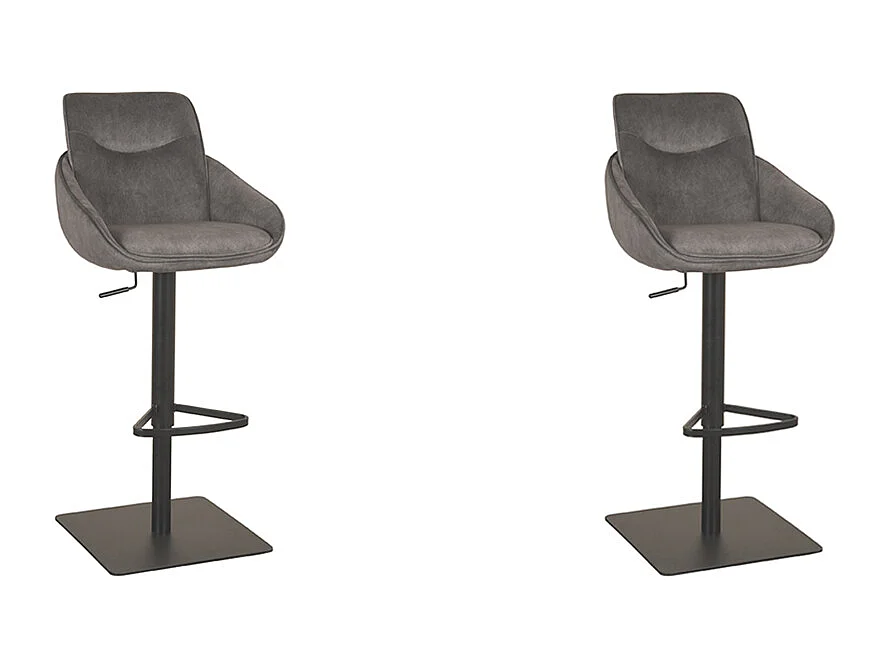 Tabouret de bar Beauty - Anthracite - Cosmo - 58,5x52x88 cm - lot de 2