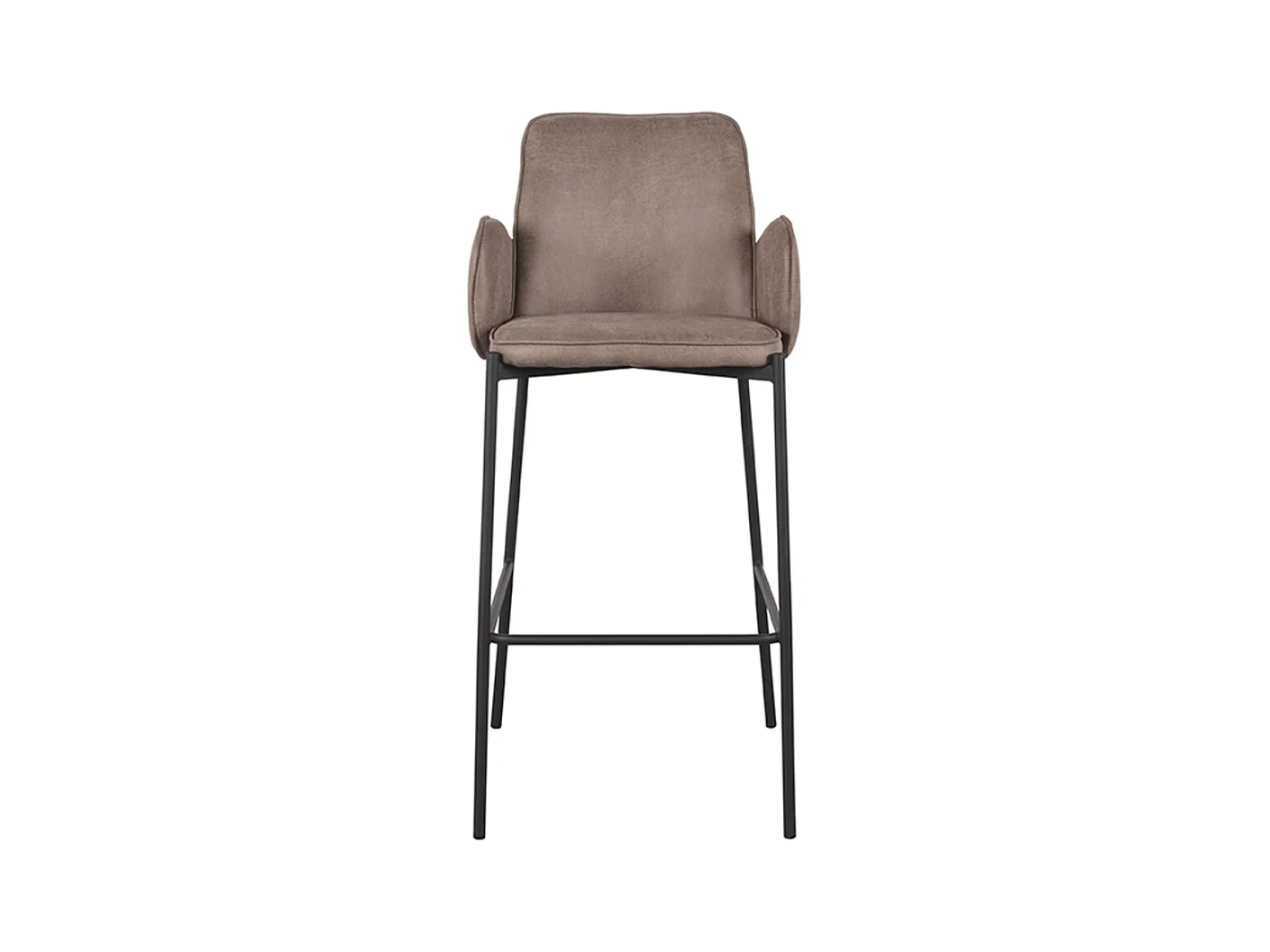 Tabouret de bar Joni - Taupe - Micro Suede - Hauteur d'assise 78 cm - lot de 2