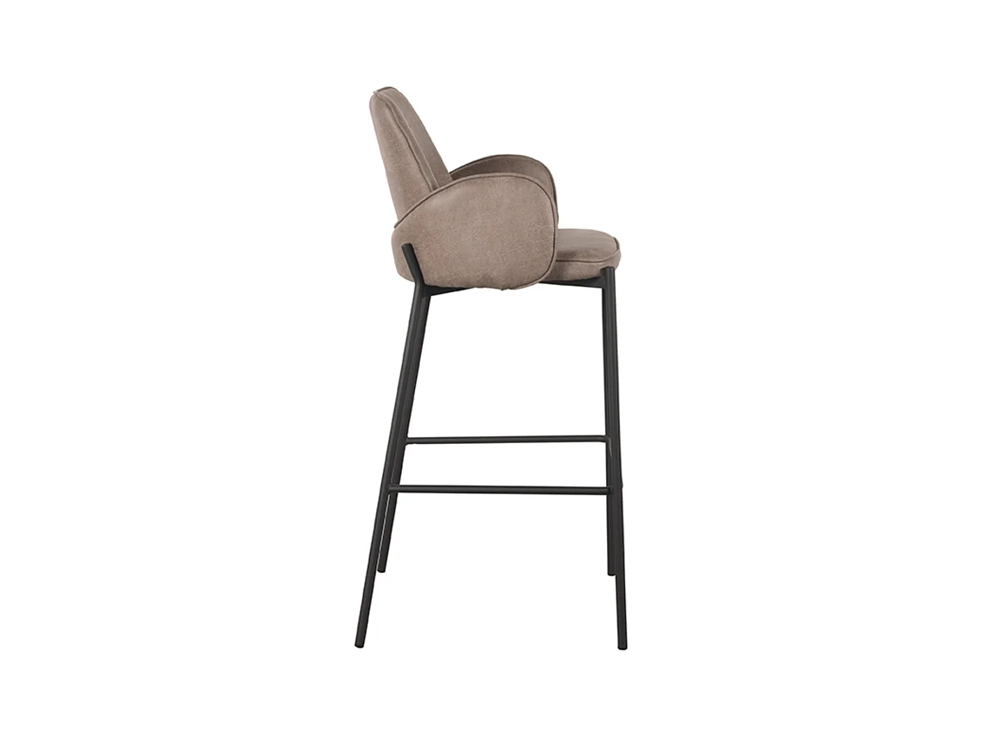 Tabouret de bar Joni - Taupe - Micro Suede - Hauteur d'assise 78 cm - lot de 2