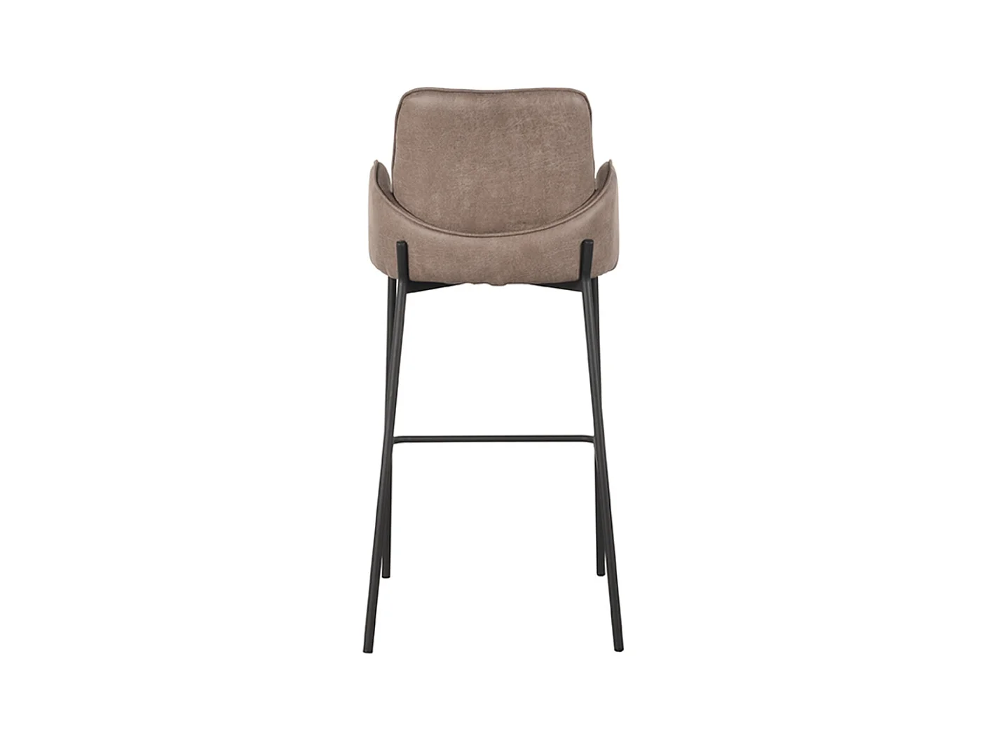 Tabouret de bar Joni - Taupe - Micro Suede - Hauteur d'assise 78 cm - lot de 2