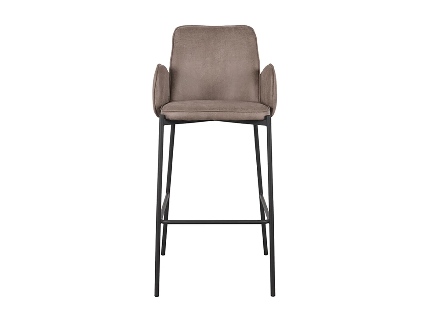 Tabouret de bar Joni - Taupe - Micro Suede - Hauteur d'assise 78 cm - lot de 2