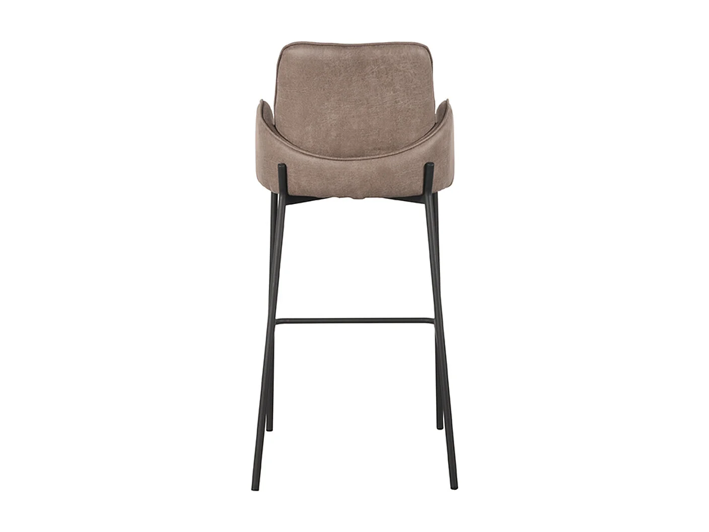 Tabouret de bar Joni - Taupe - Micro Suede - Hauteur d'assise 78 cm - lot de 2