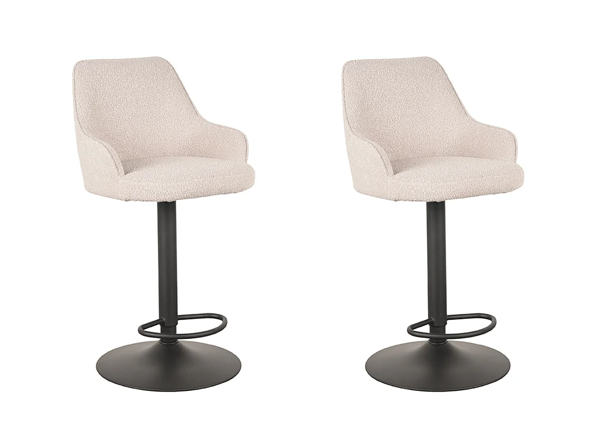 Tabouret de bar Fender - Naturel - Boucle - 42 x 40 cm - lot de 2