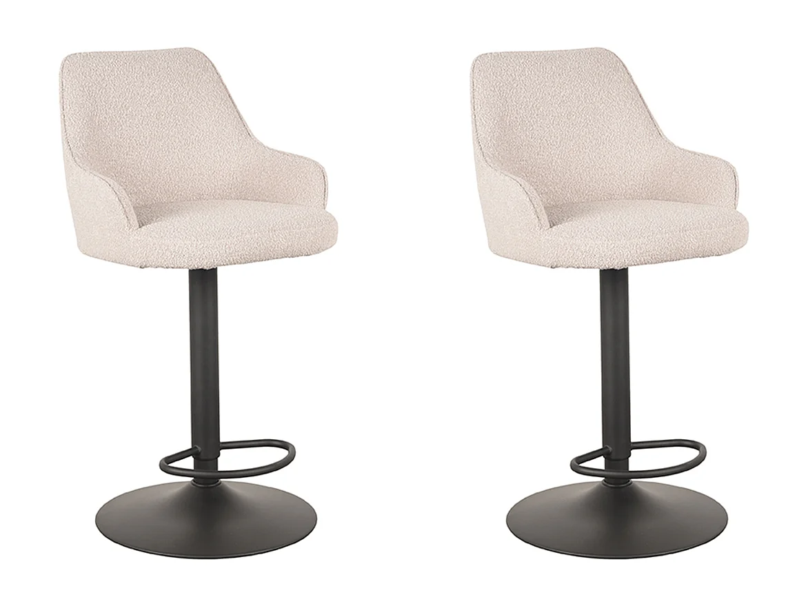 Tabouret de bar Fender - Naturel - Boucle - 42 x 40 cm - lot de 2