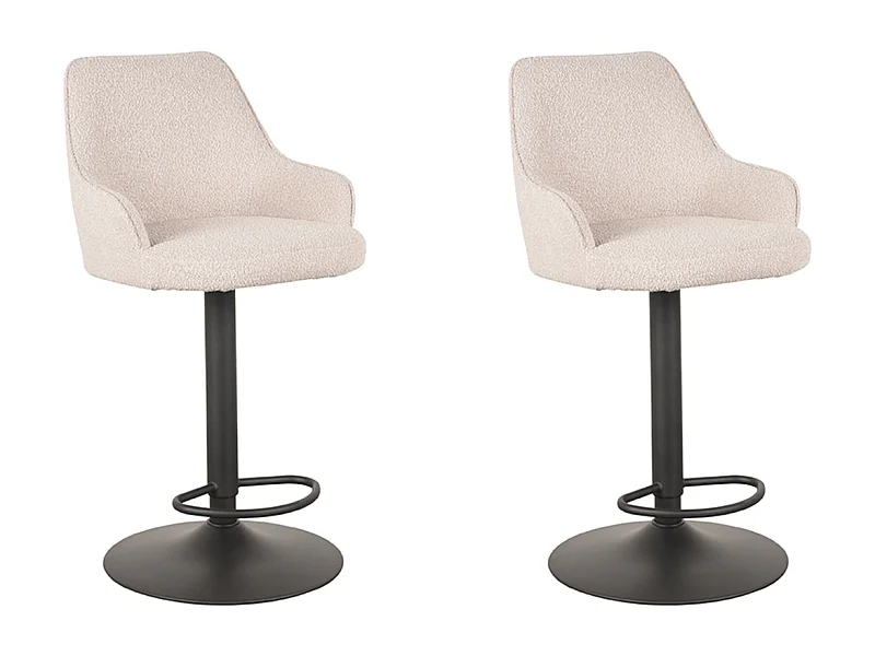 Tabouret de bar Fender - Naturel - Boucle - 42 x 40 cm - lot de 2