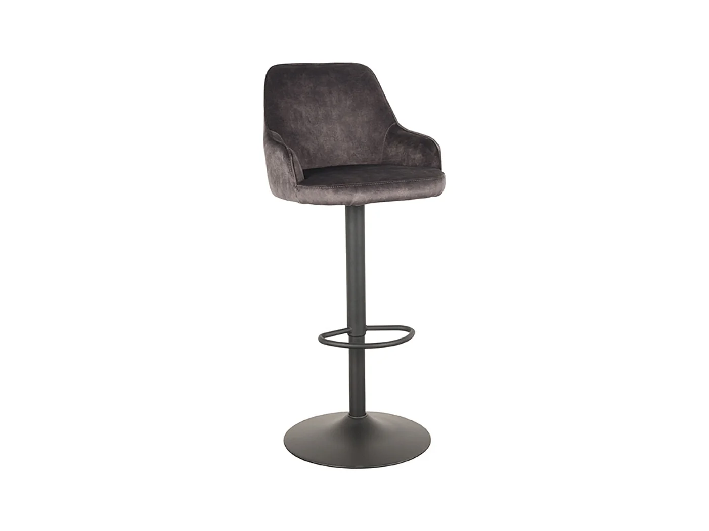 Tabouret de bar Fender - Anthracite - Velours - 42 x 40 cm - lot de 2