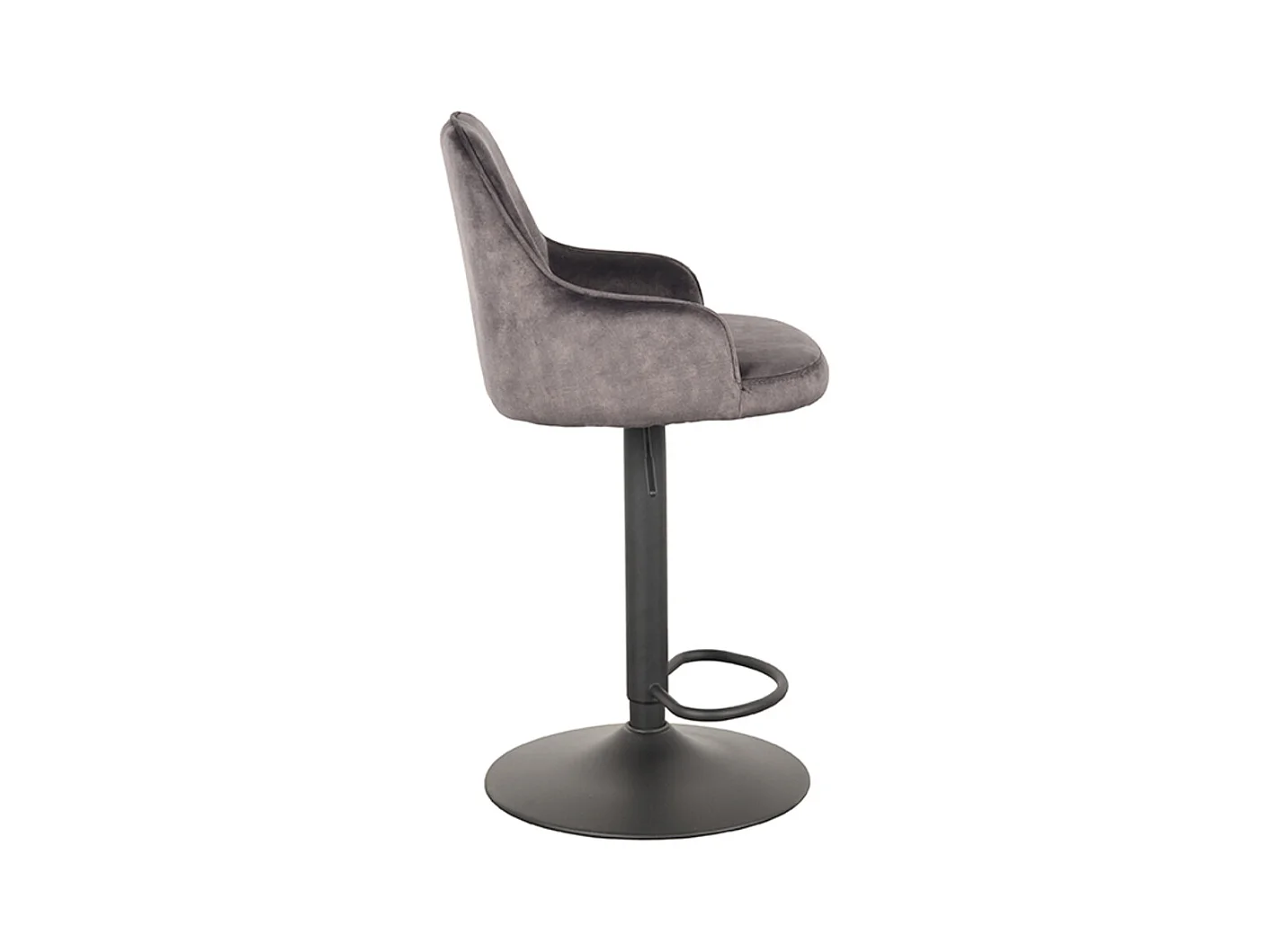 Tabouret de bar Fender - Anthracite - Velours - 42 x 40 cm - lot de 2