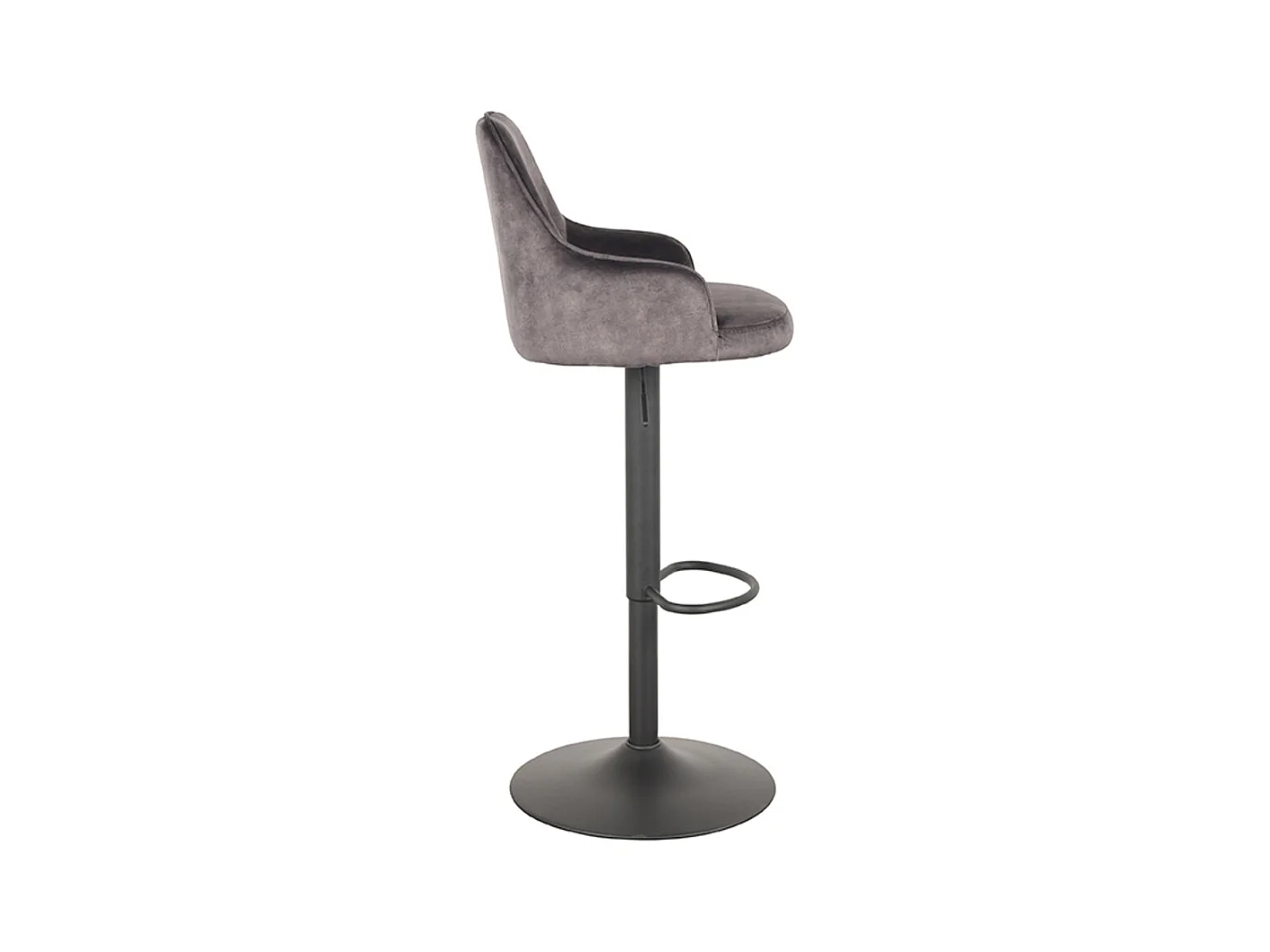 Tabouret de bar Fender - Anthracite - Velours - 42 x 40 cm - lot de 2