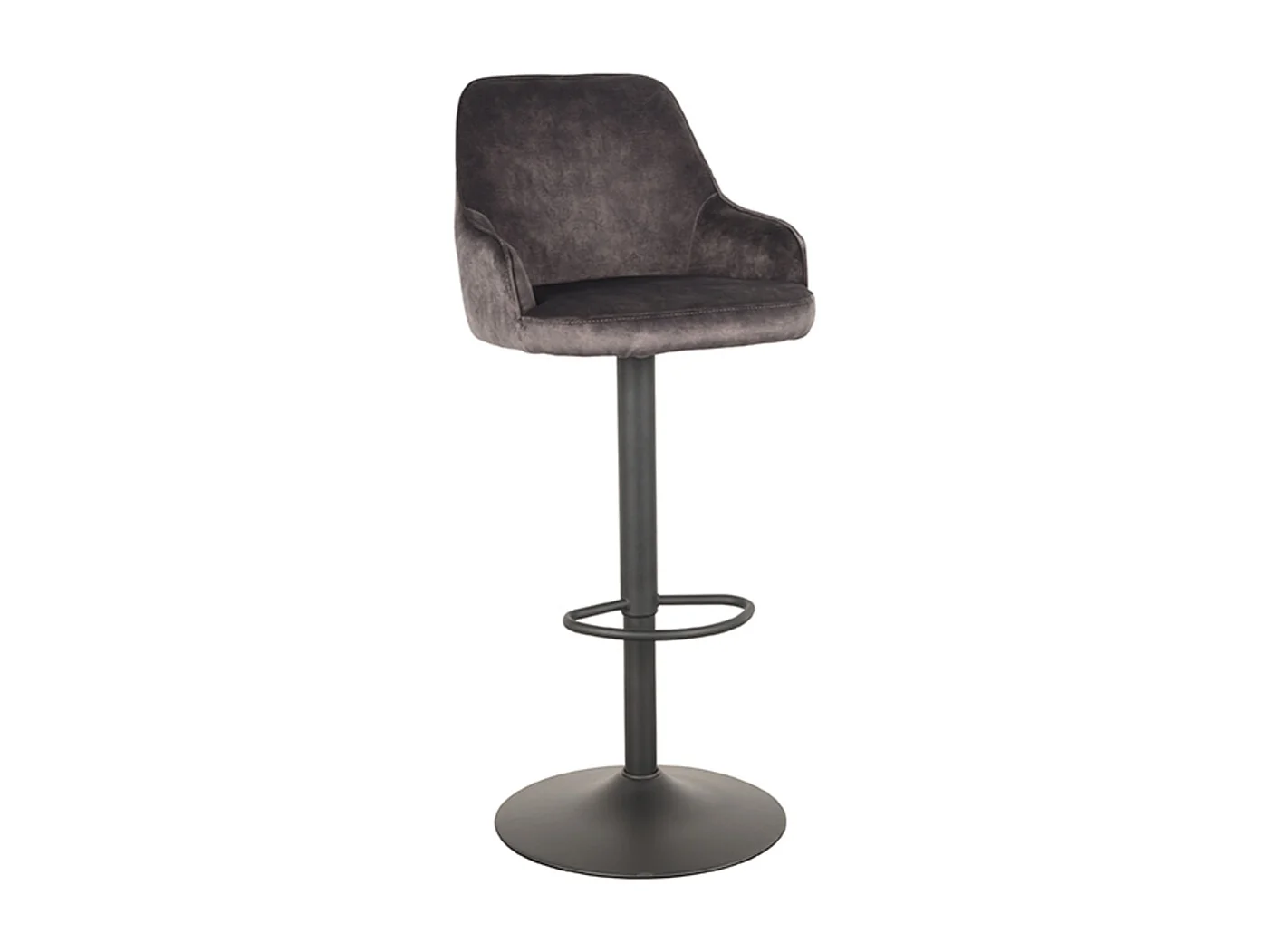 Tabouret de bar Fender - Anthracite - Velours - 42 x 40 cm - lot de 2