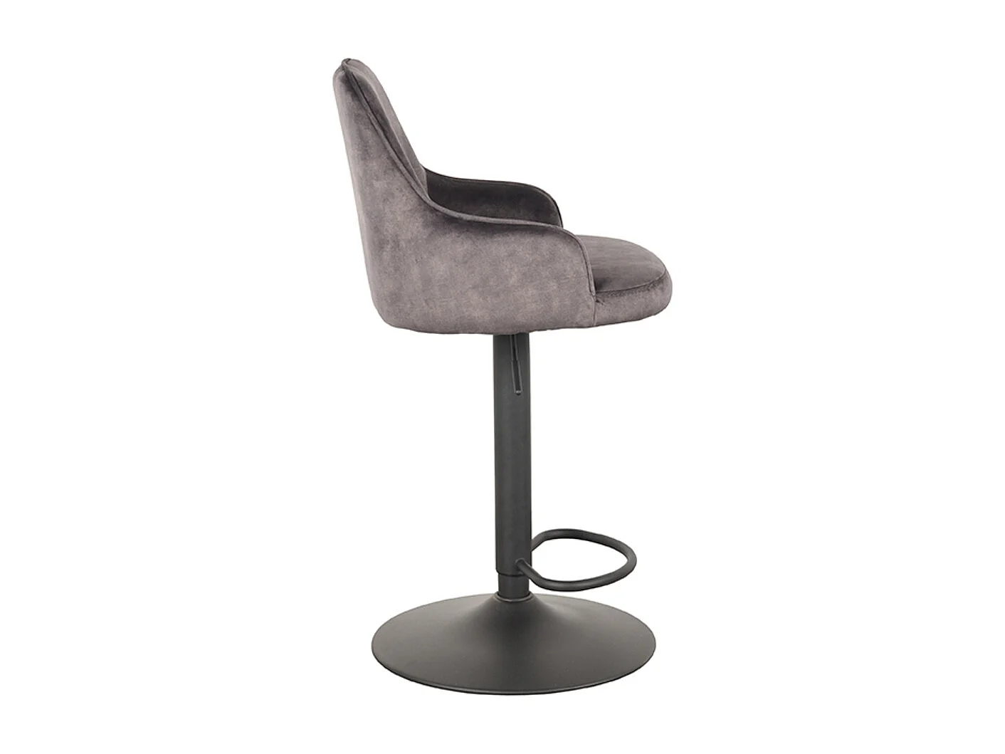 Tabouret de bar Fender - Anthracite - Velours - 42 x 40 cm - lot de 2