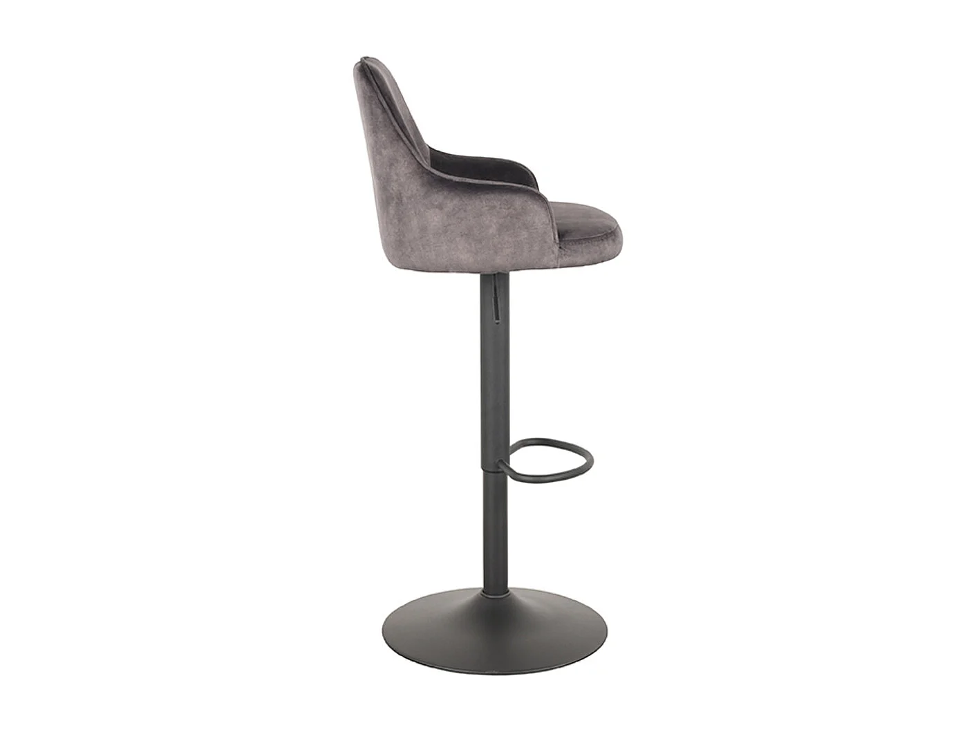 Tabouret de bar Fender - Anthracite - Velours - 42 x 40 cm - lot de 2