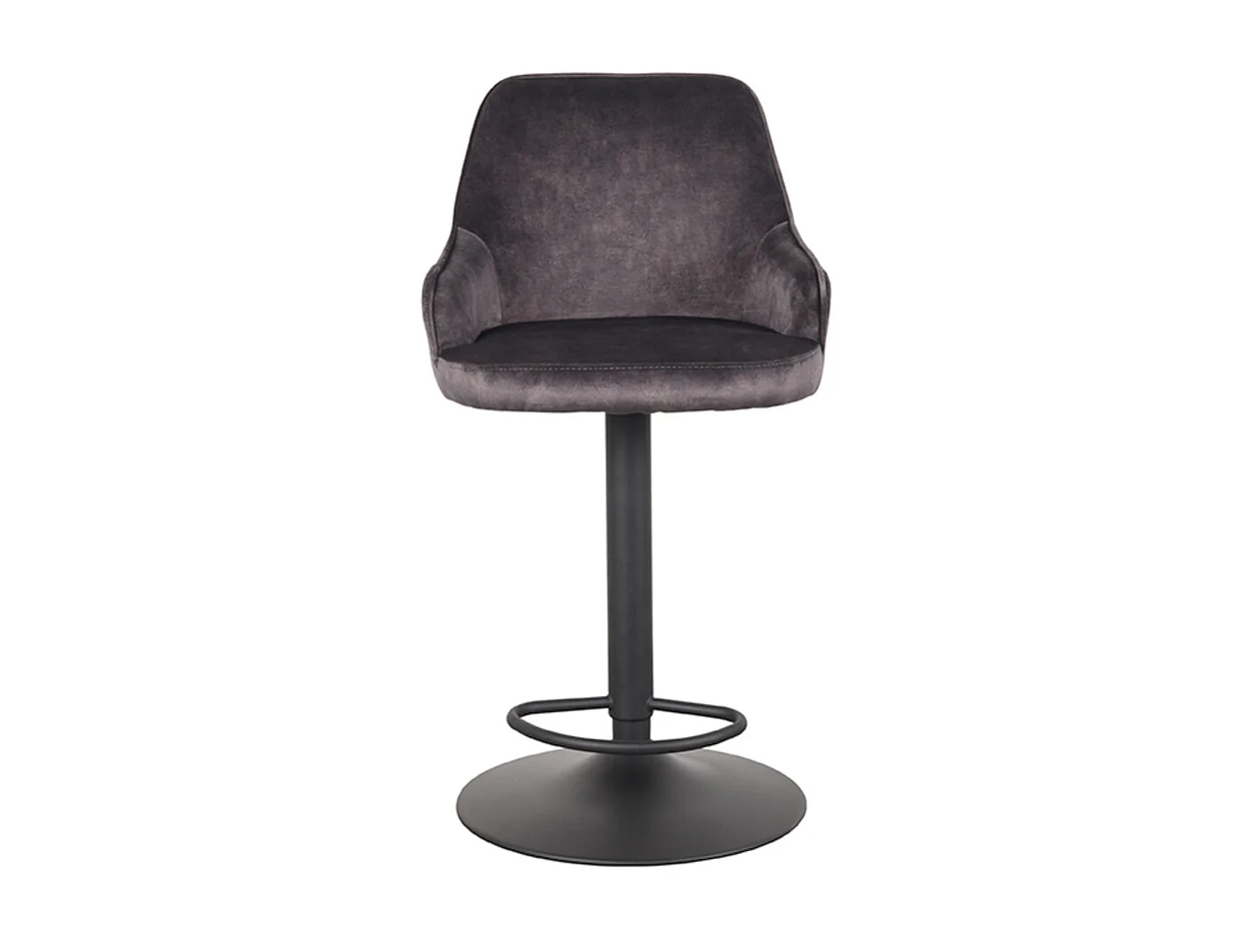 Tabouret de bar Fender - Anthracite - Velours - 42 x 40 cm - lot de 2