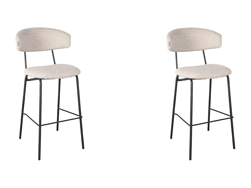 Barhocker Zack - Natur - Teddy - 53x56x107 cm - 2er-Set