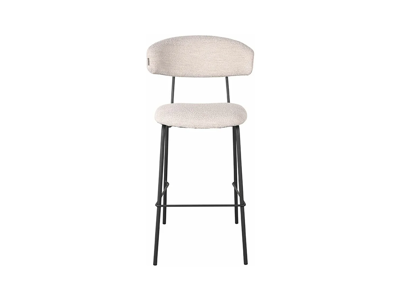Tabouret de bar Zack - Naturel - Teddy - 53x56x107 cm - lot de 2