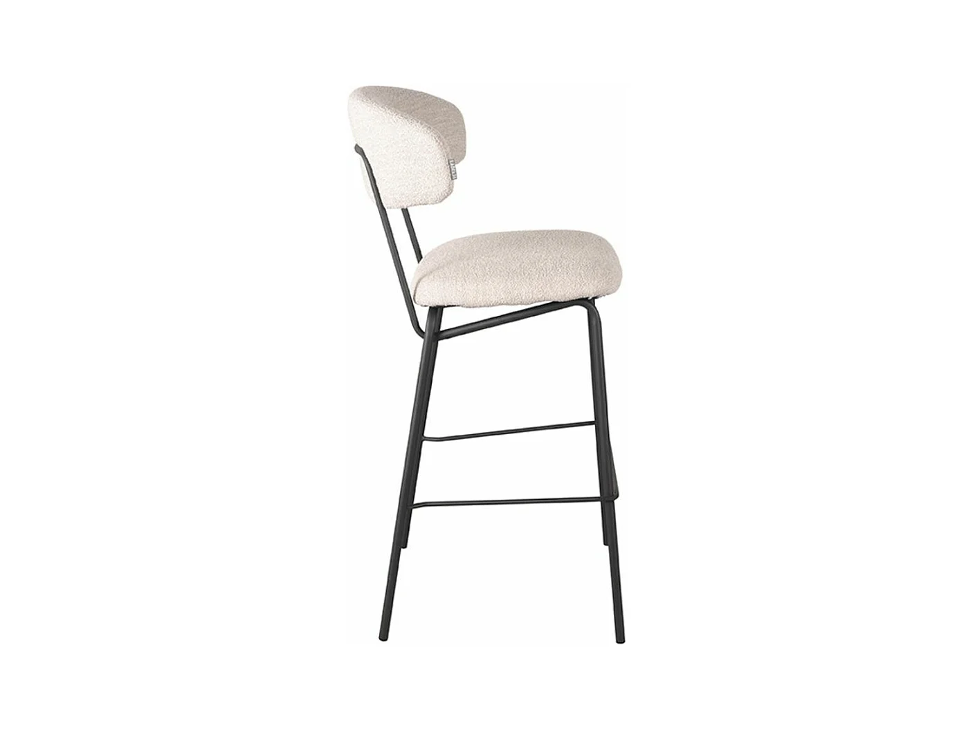 Tabouret de bar Zack - Naturel - Teddy - 53x56x107 cm - lot de 2