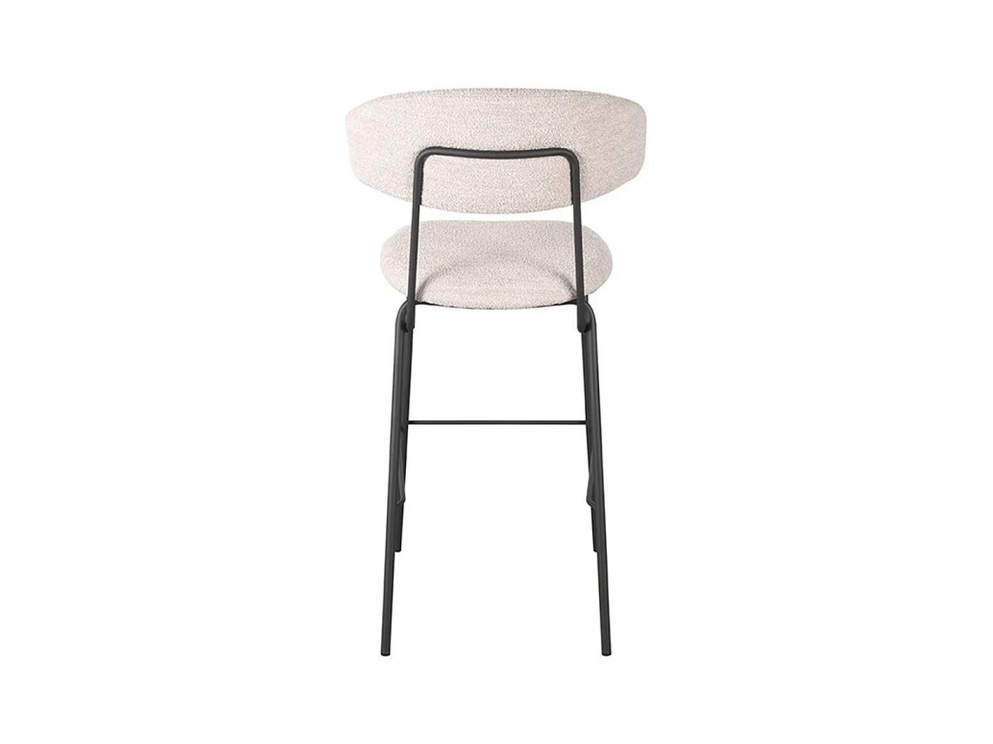 Tabouret de bar Zack - Naturel - Teddy - 53x56x107 cm - lot de 2