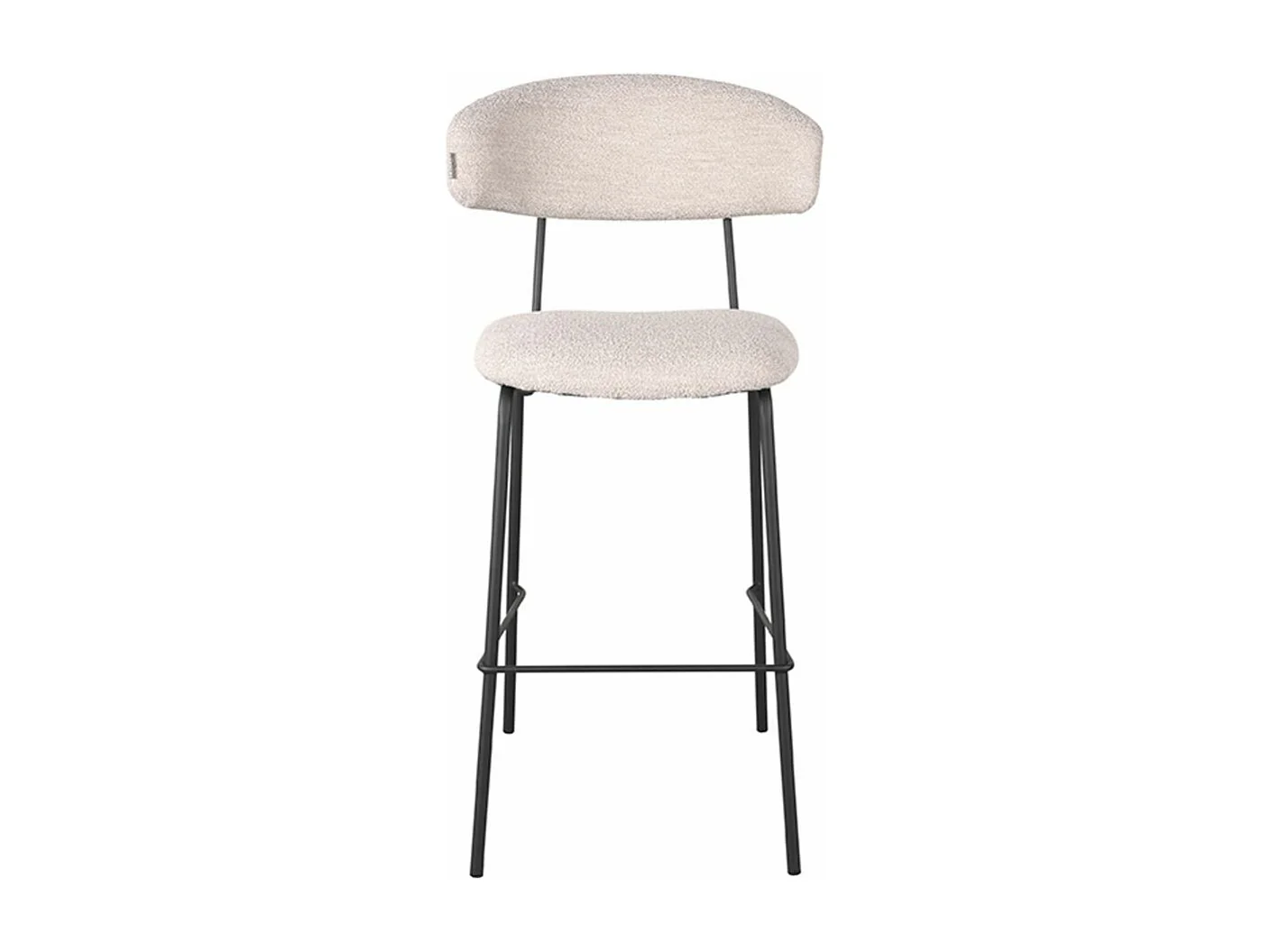 Tabouret de bar Zack - Naturel - Teddy - 53x56x107 cm - lot de 2