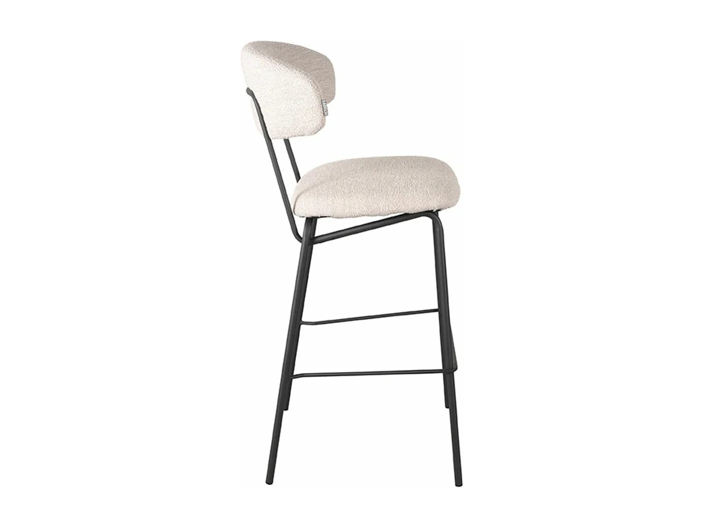 Tabouret de bar Zack - Naturel - Teddy - 53x56x107 cm - lot de 2