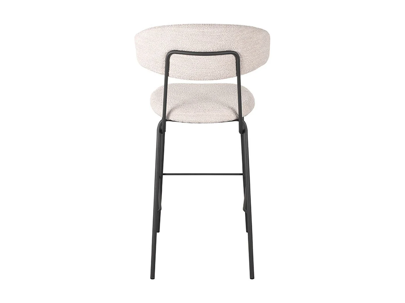 Tabouret de bar Zack - Naturel - Teddy - 53x56x107 cm - lot de 2
