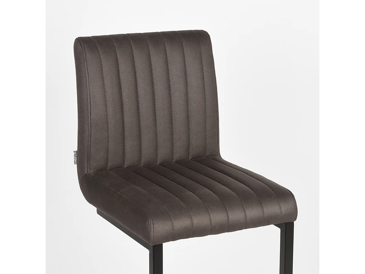 Tabouret de bar Milo - Anthracite - Microfibre - Hauteur d'assise 65 - lot de 2