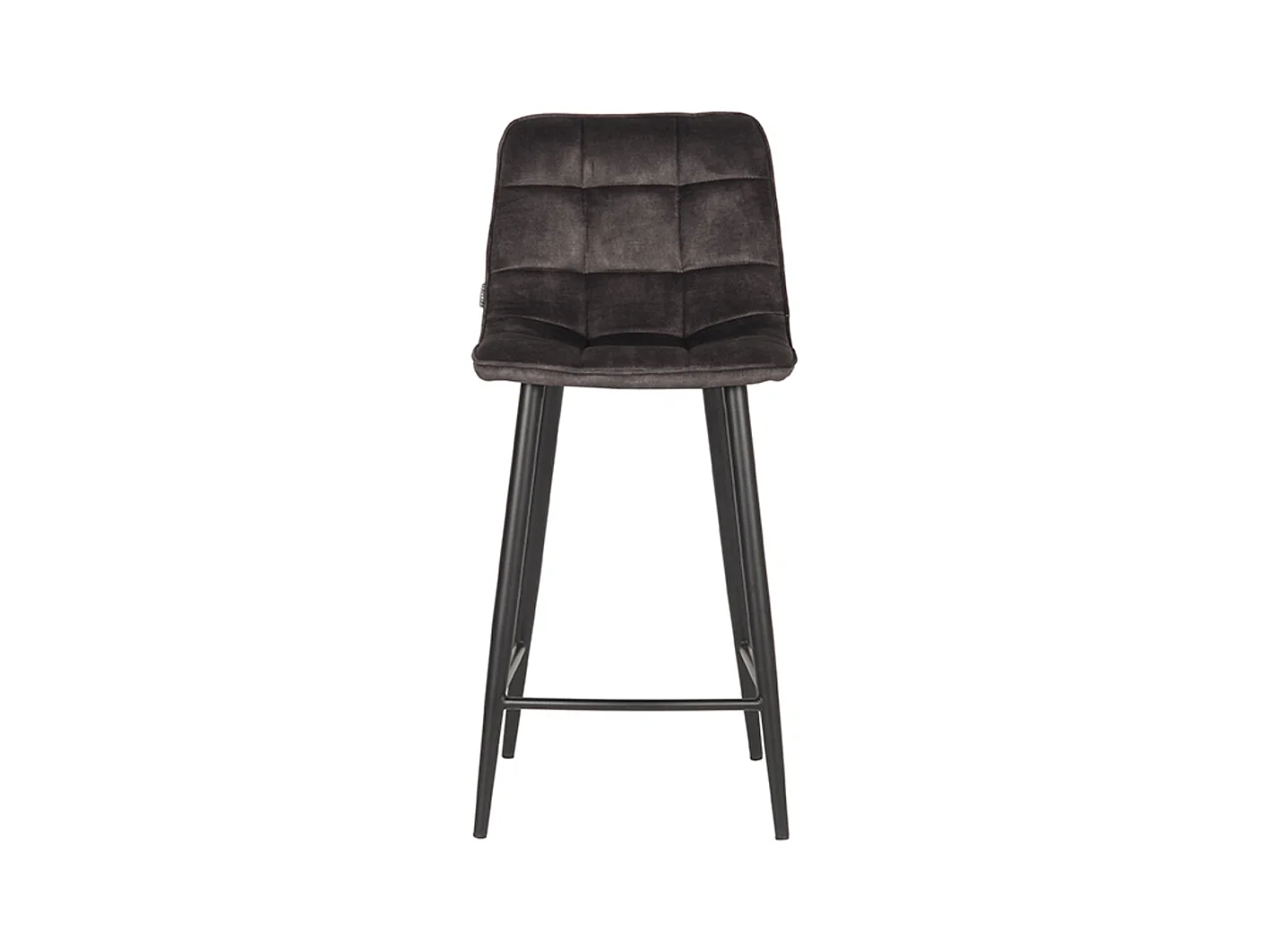 Tabouret de bar Jelt - Anthracite - 45x48x94 cm - Velours - lot de 2
