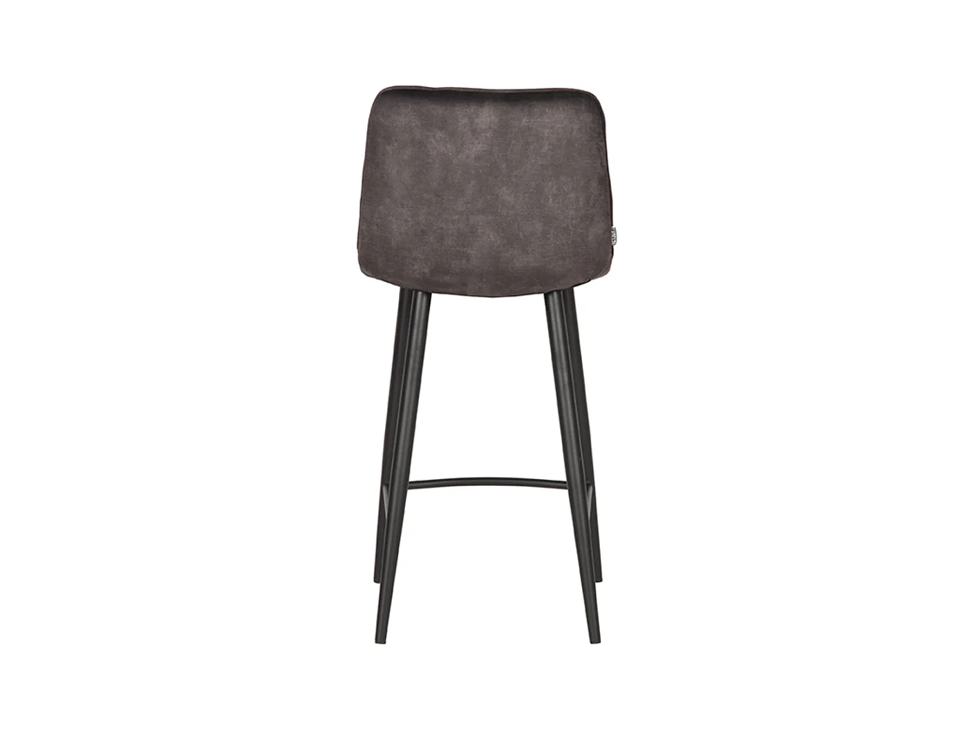 Tabouret de bar Jelt - Anthracite - 45x48x94 cm - Velours - lot de 2