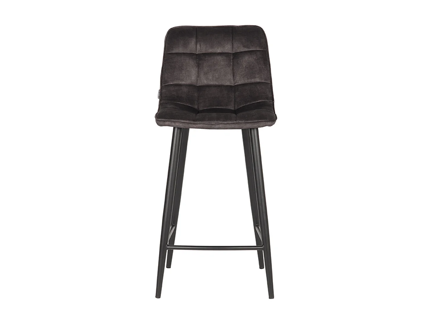 Tabouret de bar Jelt - Anthracite - 45x48x94 cm - Velours - lot de 2