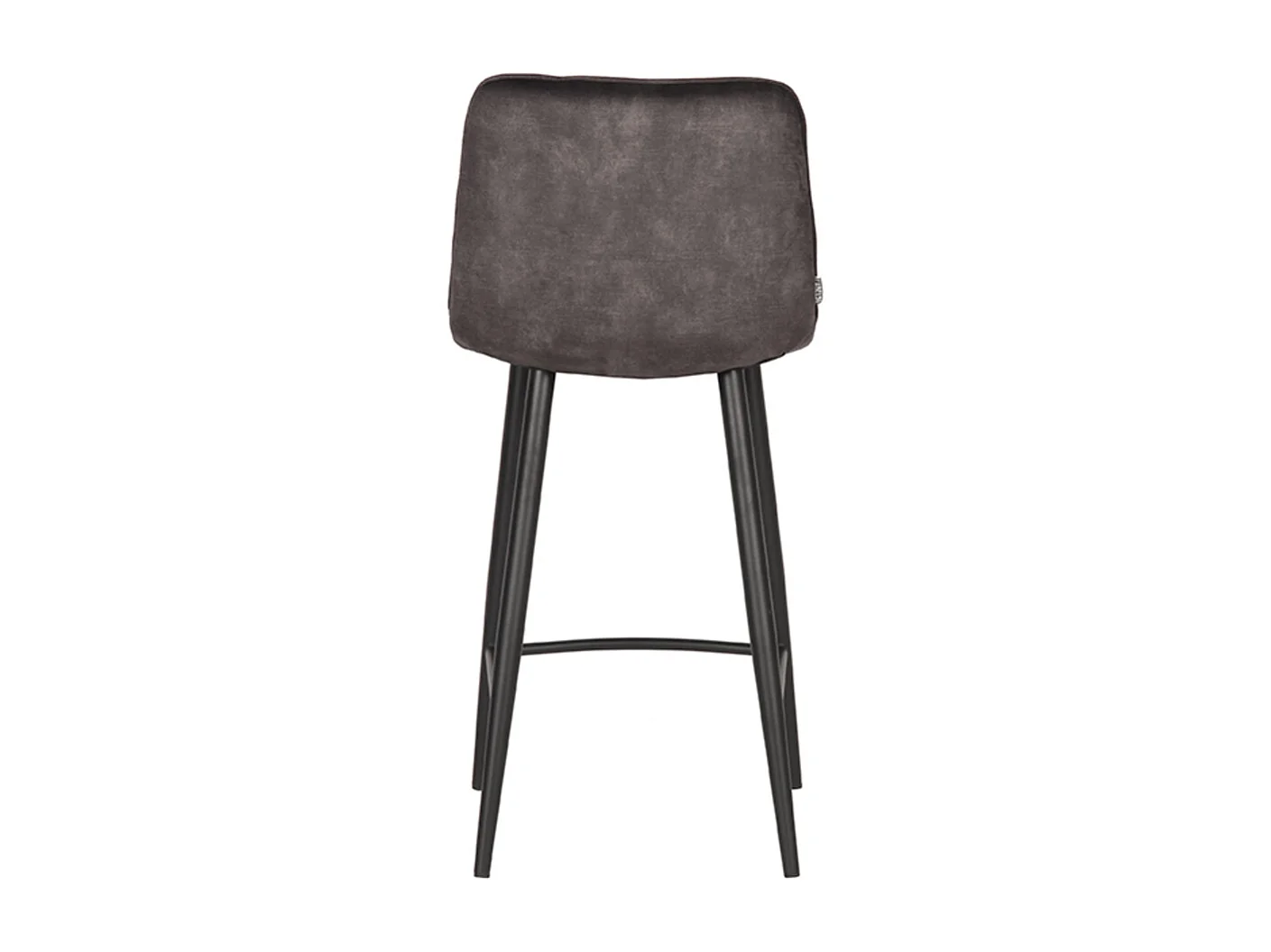 Tabouret de bar Jelt - Anthracite - 45x48x94 cm - Velours - lot de 2