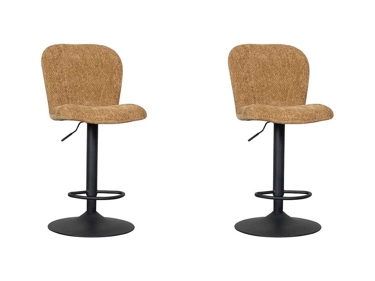 Tabouret de bar Vino - Ocre - Elite - Vérin à gaz - lot de 2