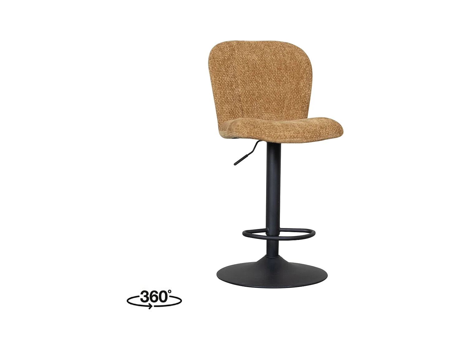 Tabouret de bar Vino - Ocre - Elite - Vérin à gaz - lot de 2