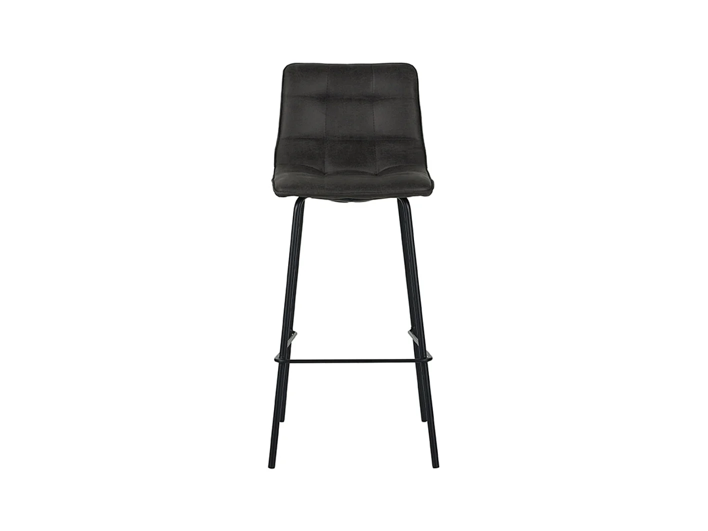 Tabouret de bar Bistro - Anthracite - Micro Suede - lot de 2