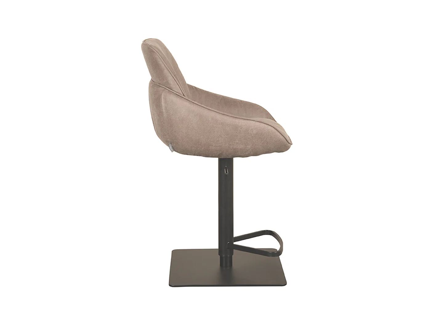 Tabouret de bar Beauty - Taupe - Micro Suede - 58,5x52x88 cm - lot de 2